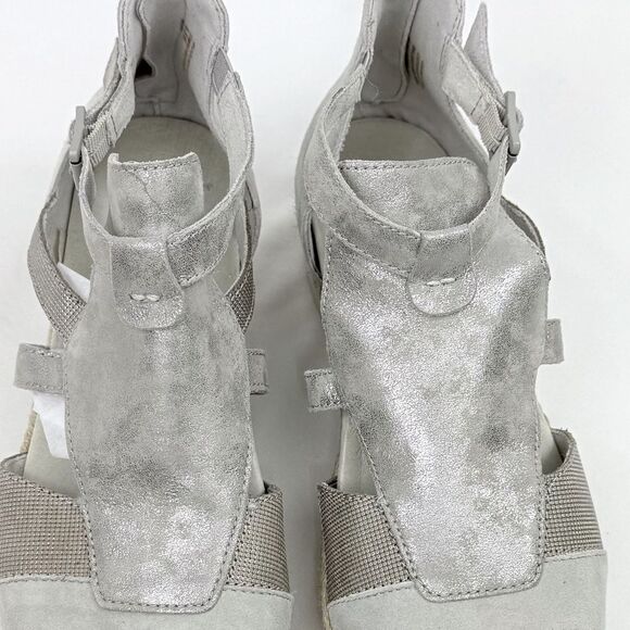 Earth MODENA JASMINE Grey Silver Sparkle Espadrille Wedge Gladiator Sandals - Picture 8 of 16